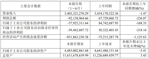 广东知名纸企半年亏损近5800万 同比大跌近168%